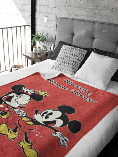 Frazada Viajera Mickey & Minnie Mouse Amor 110x160cm