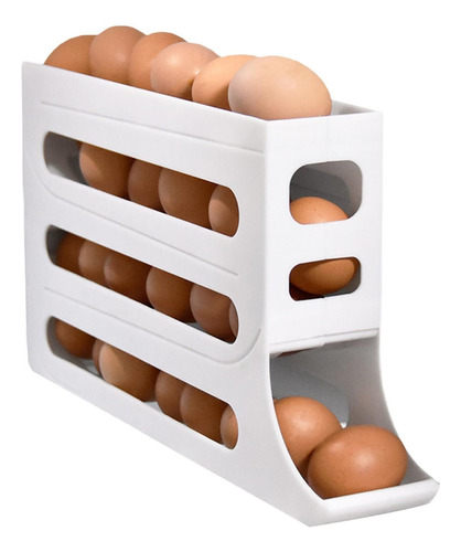 4 Tiers Egg Holder For Fridge - Auto Rolling Fridge Egg