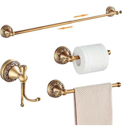 Juego De Accesorios Para Baño Bronce Antiguo - 4 Piezas