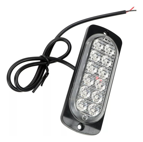 Barra Luz Led Estroboscópica Emergencia Auto 12 Led Rojo