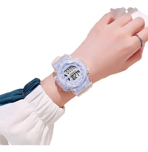 Reloj Electrónico Transparente Impermeable De Moda Jóvenes