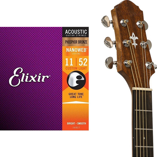 Cordas Violão Elixir 16027 Custom Light  Perfeito Para Palco