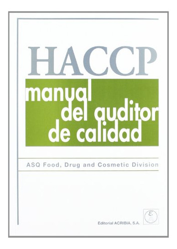 Libro Haccp Manual Del Auditor De Calidad De Drug And Cosmet
