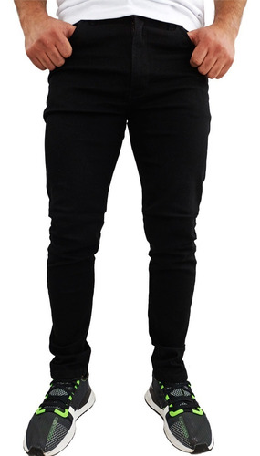 Jeans Skinny Strech Color Negro 
