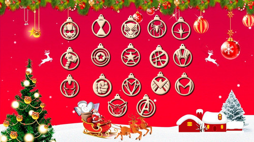 Vectores Navideños Navidad Corte Laser Esferas Dc Comics