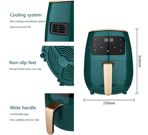 Freidora De Aire Multifuncional 4.5l 110v Horno De Aire