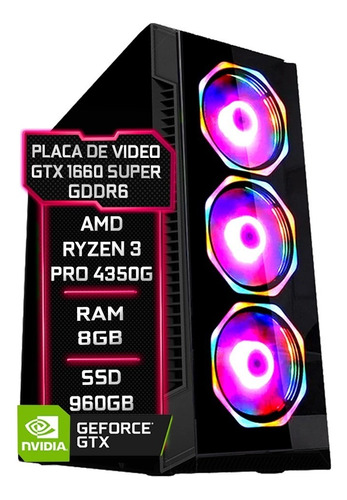 Pc Gamer Amd Ryzen 3 Pro 4350g 8gb Gtx 1660 Super Ssd 960gb