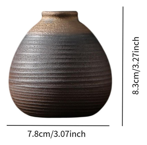 Jarrón De Cerámica Rústica Plantas De 7.8cmx8.3cm
