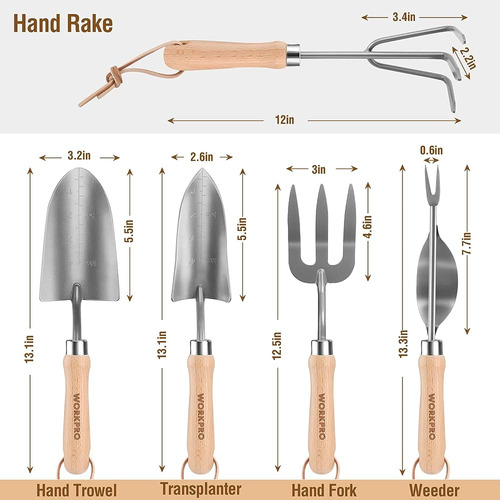 Workpro Juego De Herramientas De Jardín, Kit De Herramientas