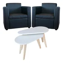 Comprar Juego Living Departamento Sillon 1 Cuerpo X2 + Mesas Ratonas