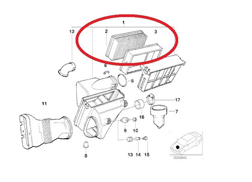 Filtro De Ar Bmw 330i 3.0 2000 A 2005 Original