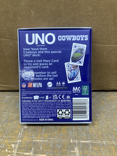 Uno Fandom Dallas Cowboys Nfl Mattel Juego De Mesa