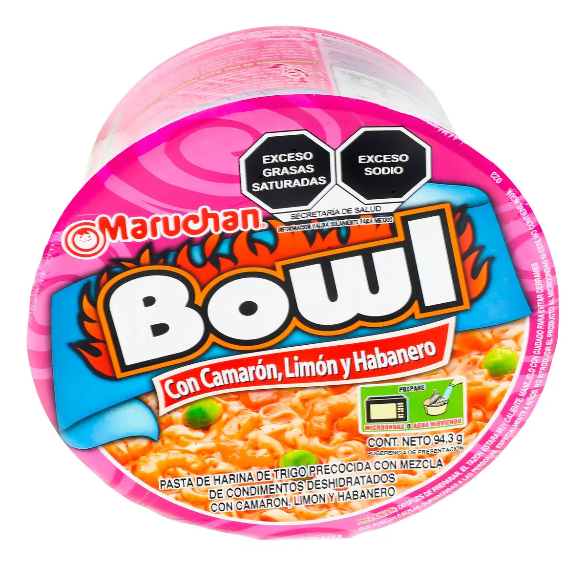 Sopa Maruchan Camarón, Habanero y Chile Bowl 94.3g