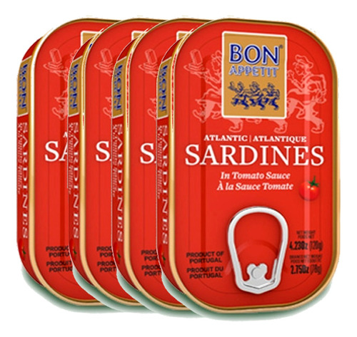 Sardinha Portuguesa Em Tomate Bon Appetit 120g (4 Latas) Kit