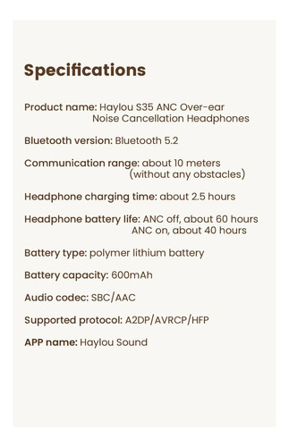 Fone De Ouvido Haylou S35 Anc Bluetooth