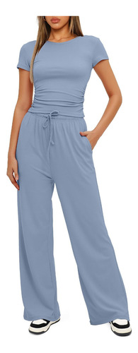 Conjunto 2 Pcs Mujer, Ropa Informal, Camiseta Y Pantalones