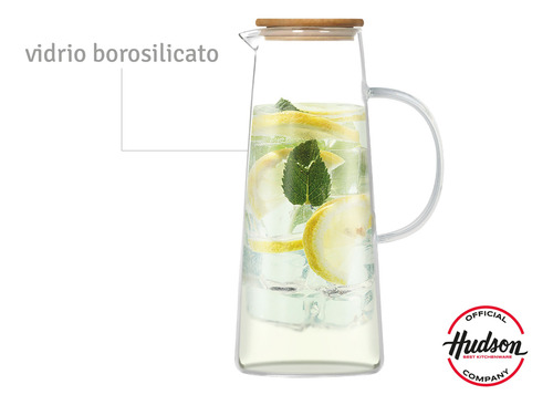 Set Jarra Vidrio + Set 4 Vasos Con Asa 150ml Hudson Oficial