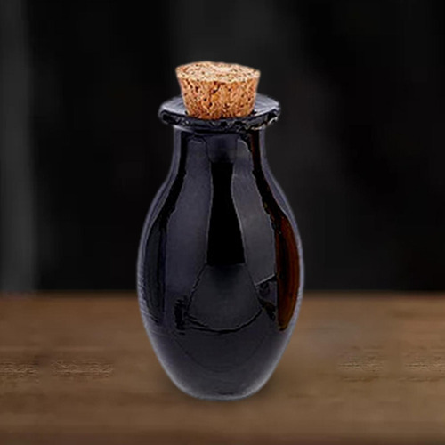 4 Pequeños Frascos De Vidrio, Frascos De Deseos, Negro