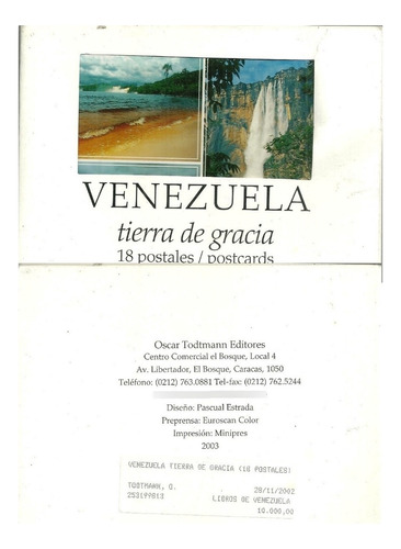 Libro Fisico Venezuela Tierra De Gracia 18 Postales Original