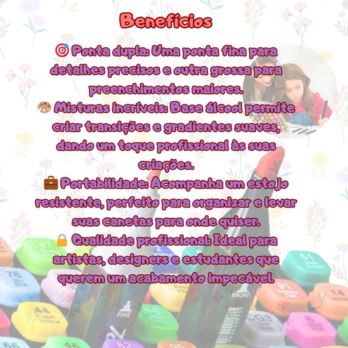 Kit Touch Marcador Canetas Ponta Dupla Estojo 120 Cores Fofa para Livros de Colorir Bobbie Goods Canetinhas Coloridas CapriShop House