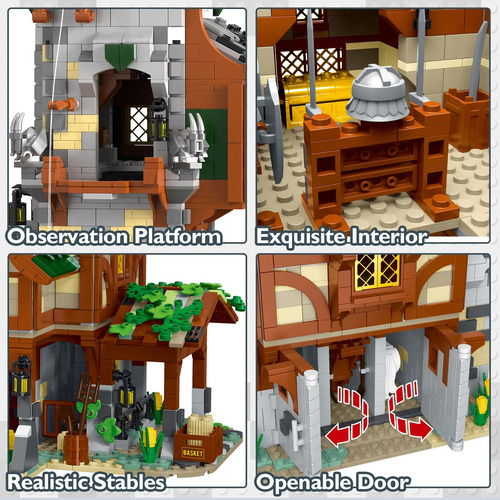 Set De Construcción Jmb Bricklayer Medieval Establos Y