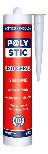 Silicone Poly Stic Pulvitec Uso Geral Incolor 250g