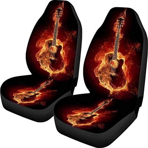 Comprarbai Funda Asiento De Coche Cool Fire Guitar 3d Print