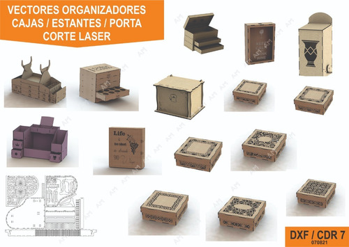 Vectores C/laser Organizador Cajas Deco Estantes X Descarga!