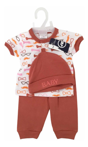 Conjunto Bebé 3 Piezas 6 - 9 Meses 100% Algodón