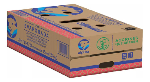 ALPURA Leche Evaporada Regular Parcialmente Descremada 24 Pack de 356 ml