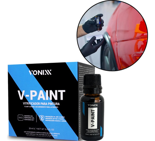 Vitrificador V-paint Para Pintura Automotiva Vonixx 20ml