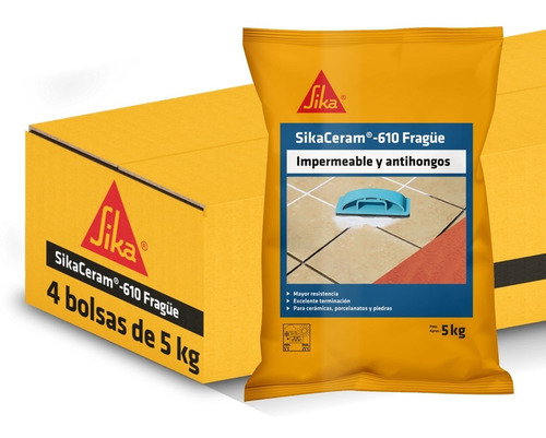 Imagen 1 de 6 de Pack 4x5k Sikaceram 610 Fragüe Para Cerámicos Mendoza