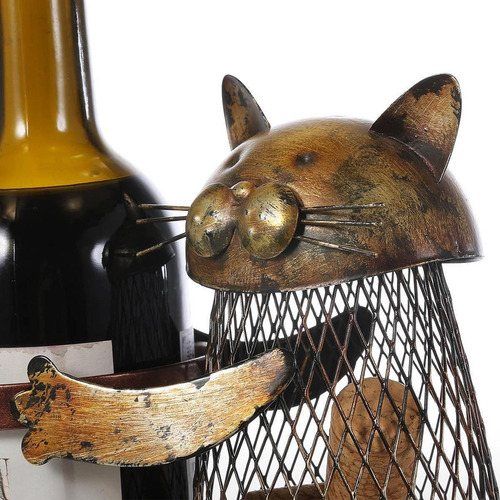 Para Estante Para Botellas De Vino Con Forma De Gato,