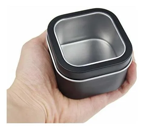 6-pack 8oz Empty Square Metal Tins With Clear Window For Can