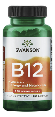 Vitamina B-12 500mcg Swanson 250 Cápsulas