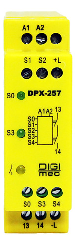 Relé De Segurança Nr12 1 Saída Cat. 4 24vca/vcc Dpx-257-t4 24v Digimec