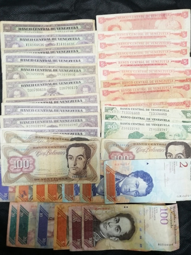 Set Billetes Antiguos De Venezuela 