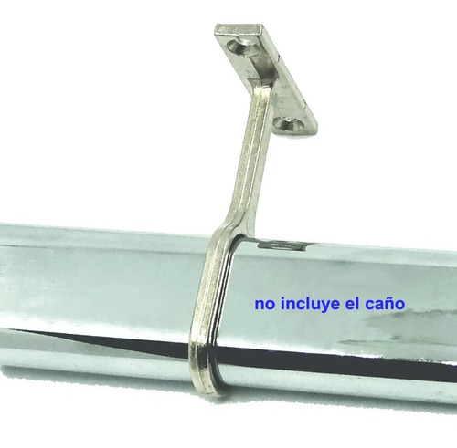 Imagen 3 de 3 de Soporte Caño Barral Oval Plateado P/ Techop/ Placard 2 Unid