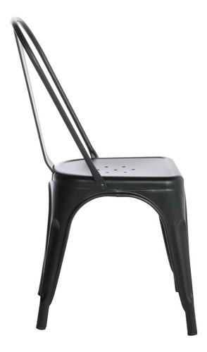Imagen 5 de 9 de Set De 4 Sillas Áncora De Comedor Tipo Tolix Negras