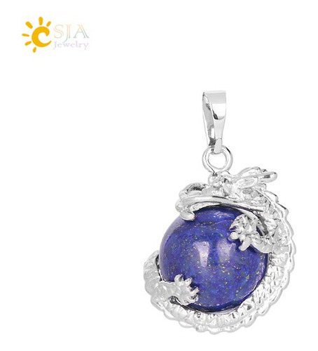 Csja-colgante De Cuentas De Bola De Piedra Natural Lapis Laz