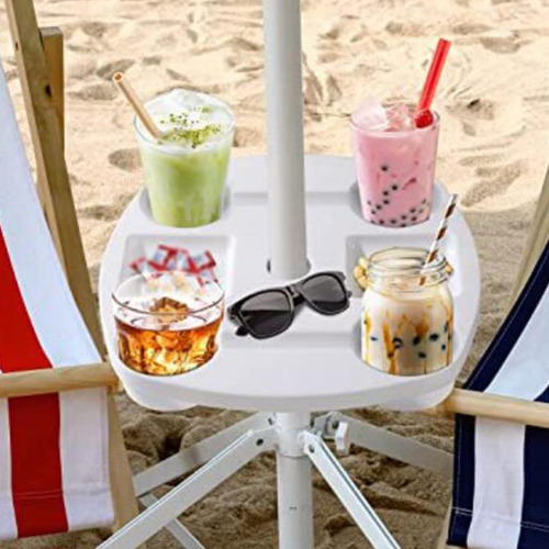 Bandeja De Mesa Con Sombrilla De Playa Con 4 Portavasos Para