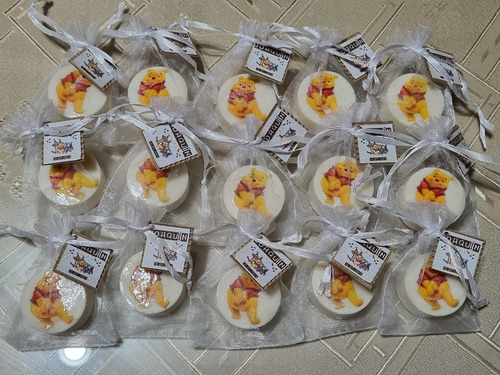 15 Bolsitas De Tul + Jabones + Sticker Cumpleaños Temáticos