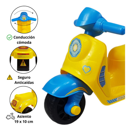 Montable Correpasillos Para Niños Juguete De Equilibrio moto Color Amarillo