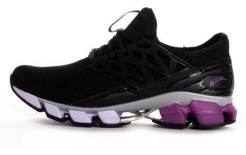 Tenis Para Correr Karosso Negro Morado 6328 Hecho En México