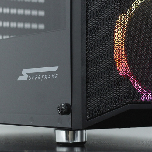 Gabinete Gamer Superframe Flow Rgb Vidro Temperado Com 3 Fan