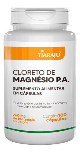 Cloreto De Magnésio Pa 260mg 100 Cápsulas Tiaraju