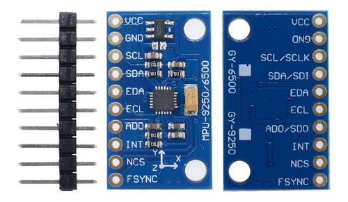 MPU 9250 GY-9250 SPI/IIC Comunicaciones Módulo de actitud de 9 ejes Acelerador Magnetómetro Módulo de la placa del sensor Azul 
