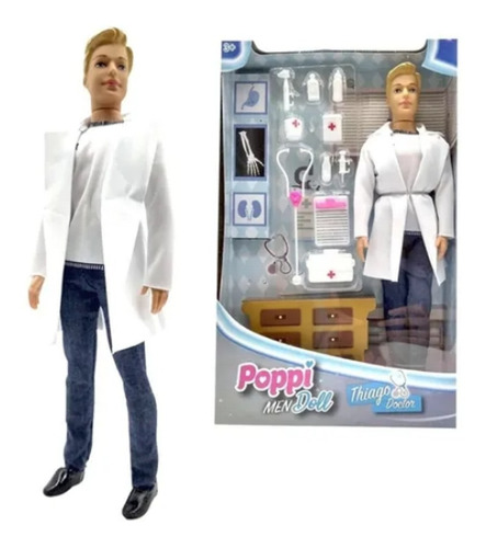 Muñeco Thiago Doctor Con Accesorios Poppi Men Doll No Ken