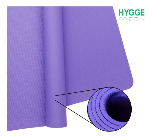 Imagen 6 de 10 de Mat Yoga Colchoneta Enrollable Pilates Fitness Tpe Ecológico