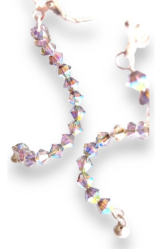 Aros Plata Mujer Twister Con Cristales De Swarovski 